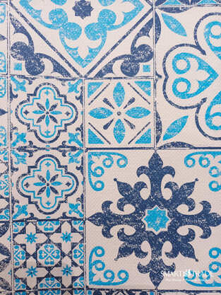 Maiolica Blue ⫸ Blue patterned 2-ply disposable paper tablecloth