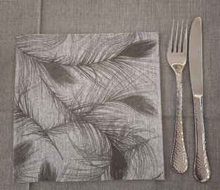 Soffio Grigio Nero ⫸ Airlaid Napkin Black- 40x40cm