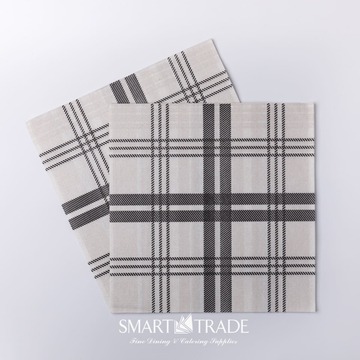 Plus Gourmet Fume ⫸ Airlaid Napkin Checkered Pattern Grey